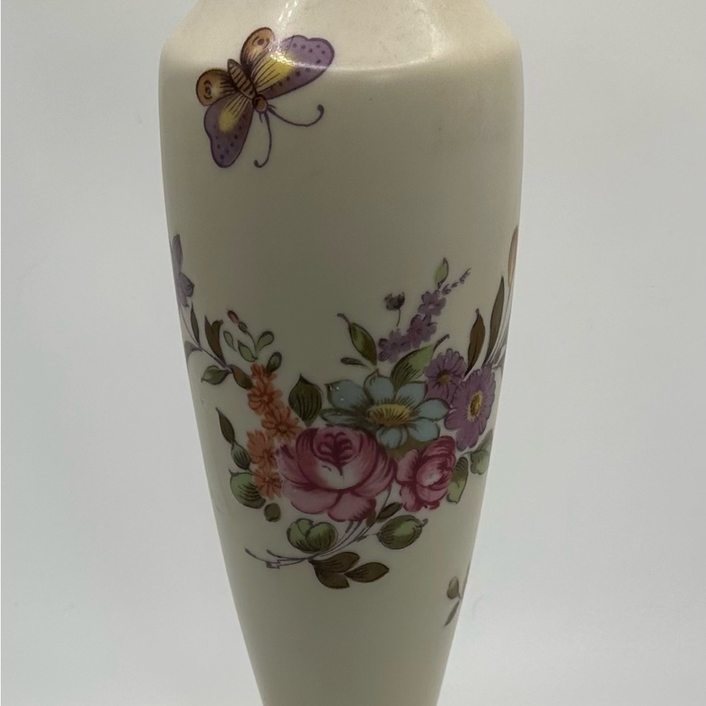 Vintage Lefton Japan Floral Flower Vase Butterfly
